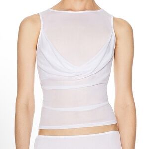 Helsa Sheer Knit Drapped Top